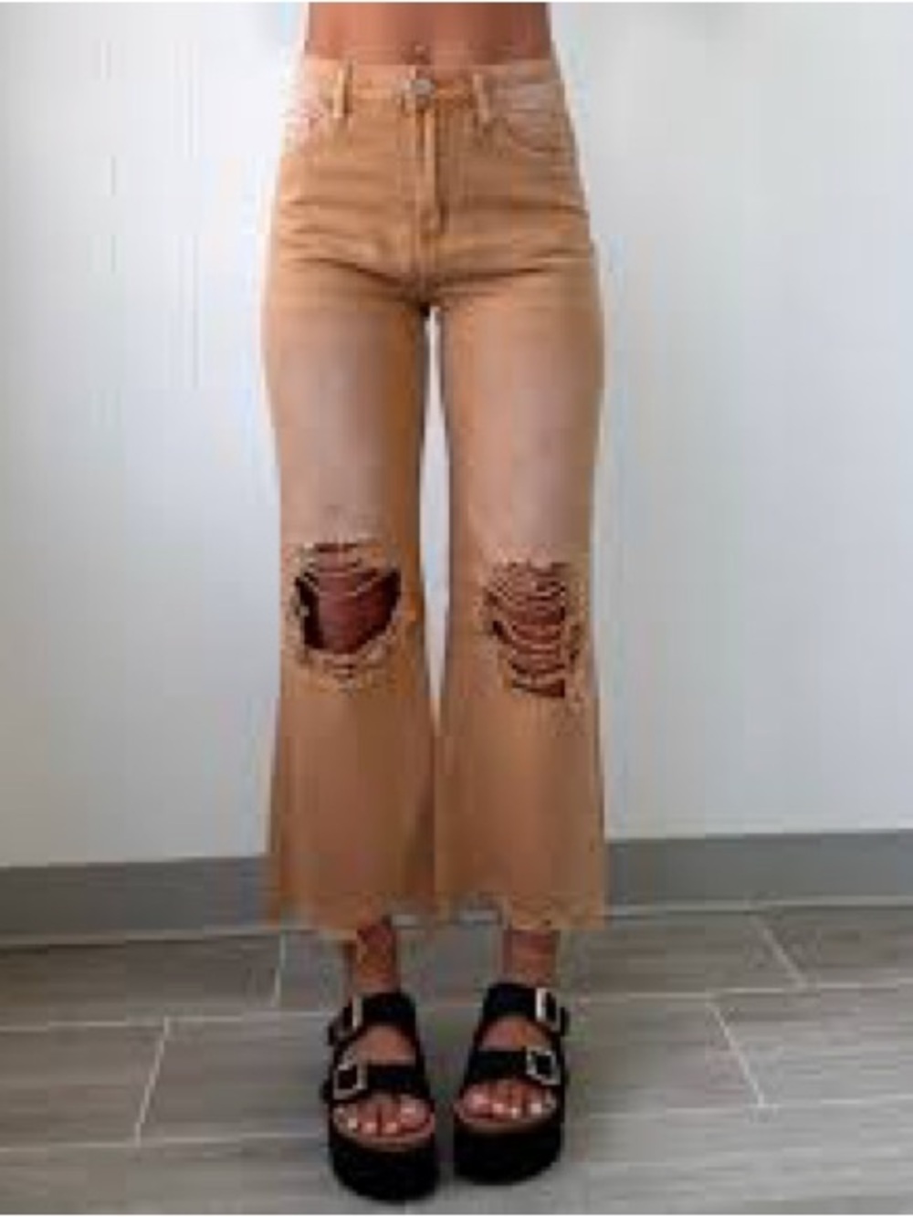 NWT Anniewear Los Angeles distressed cropped jeans mauve small